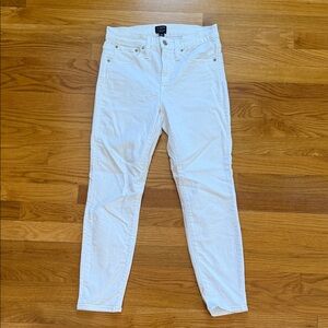 J. Crew White Petite 9” High-Rise Skinny Jeans